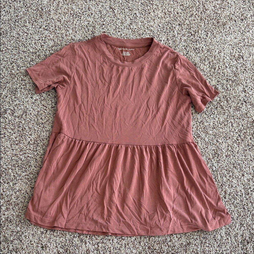 American Eagle Women's Dusty Rose Peplum Top. Size XS